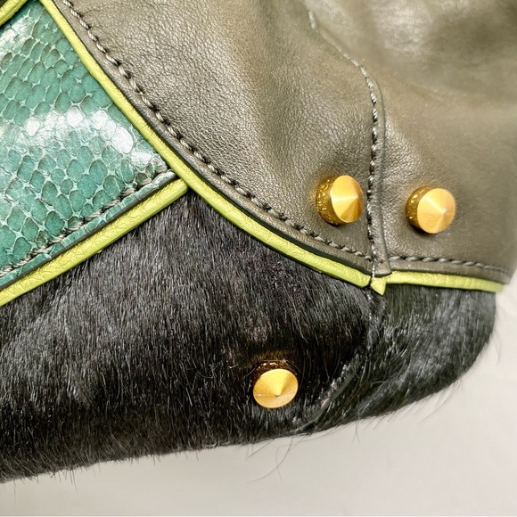 Cole Haan Gold Fish Patchwork Handbag - Picture 9 of 11